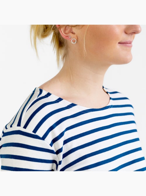 Katoenen matrozenhemd 'Breizh Océan', unisex T-shirt met dikke strepen van biologisch katoen - Kiabi