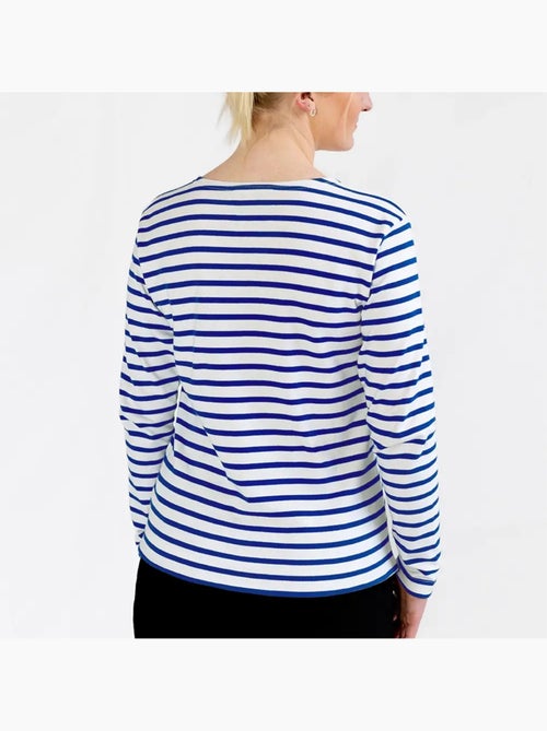 Katoenen matrozenhemd 'Breizh Océan', unisex T-shirt met dikke strepen van biologisch katoen - Kiabi