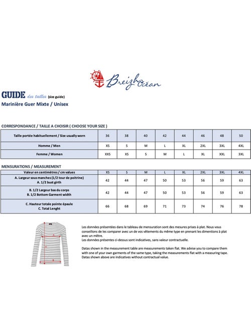 Katoenen matrozenhemd 'Breizh Océan', unisex T-shirt met dikke strepen van biologisch katoen - Kiabi