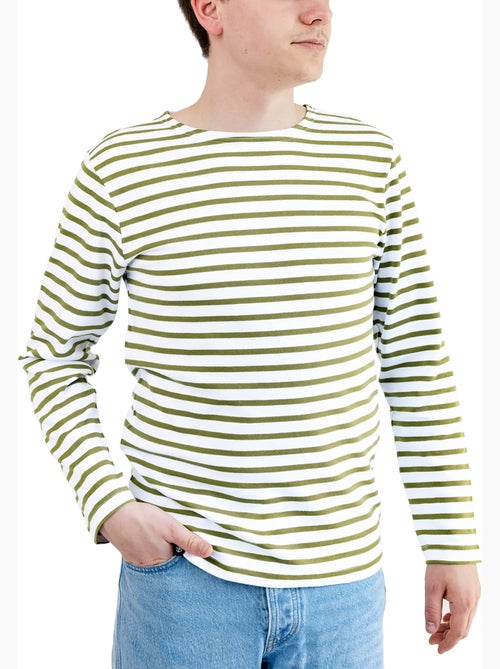 Katoenen matrozenhemd 'Breizh Océan', unisex T-shirt met dikke strepen van biologisch katoen - Kiabi