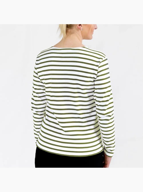 Katoenen matrozenhemd 'Breizh Océan', unisex T-shirt met dikke strepen van biologisch katoen - Kiabi