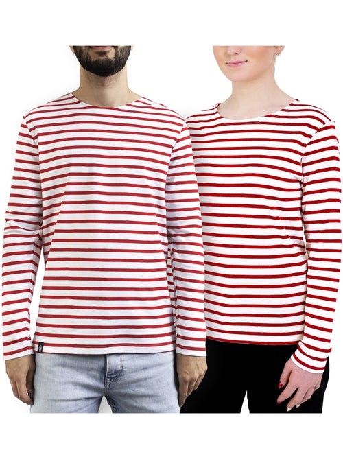 Katoenen matrozenhemd 'Breizh Océan', unisex T-shirt met dikke strepen van biologisch katoen - Kiabi