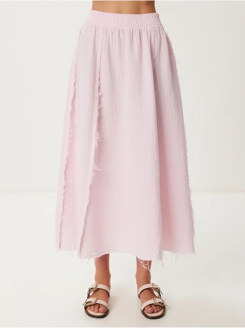 Katoenen mouwloze blouse en set met wijde broekrok istanbul Lichtroze - Kiabi
