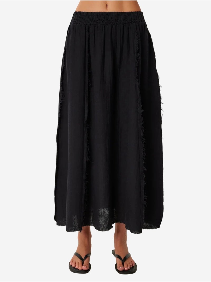 Katoenen mouwloze blouse en set met wijde broekrok istanbul Zwart - Kiabi