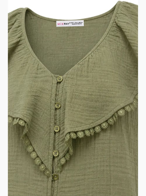 Katoenen mouwloze blouse met v-hals mixray - Kiabi