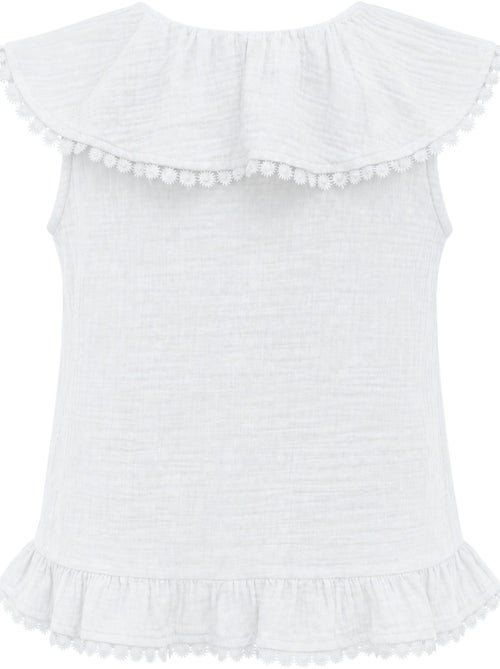Katoenen mouwloze blouse met v-hals mixray - Kiabi