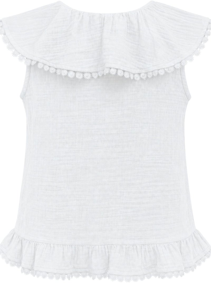 Katoenen mouwloze blouse met v-hals mixray Wit - Kiabi