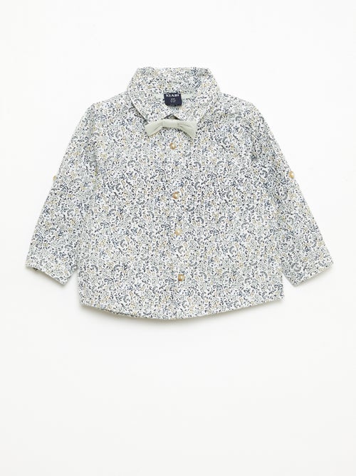 Katoenen overhemd met afneembare vlinderdas - Kiabi