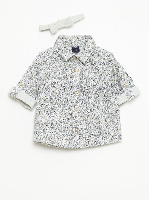 Katoenen overhemd met afneembare vlinderdas - Kiabi