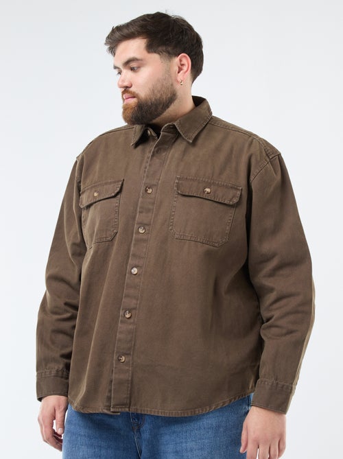 Katoenen overshirt met lange mouw - Kiabi