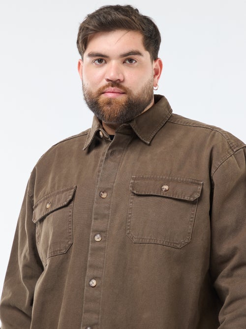 Katoenen overshirt met lange mouw - Kiabi