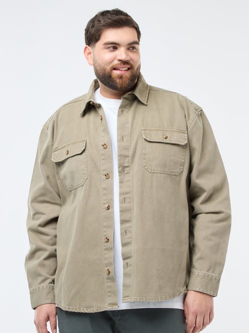 Katoenen overshirt met lange mouw - Kiabi
