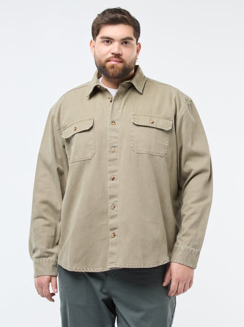 Katoenen overshirt met lange mouw - Kiabi