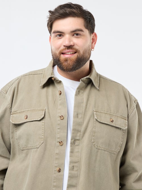 Katoenen overshirt met lange mouw - Kiabi