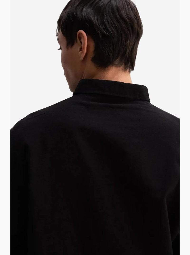 Katoenen oversized overhemd met knopen giesto Grijs Zwart - Kiabi