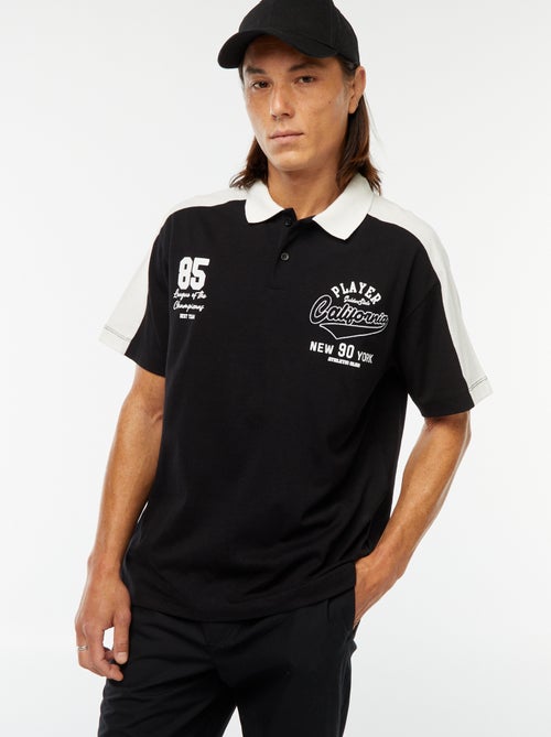 Katoenen polo in American baseball-stijl - Kiabi