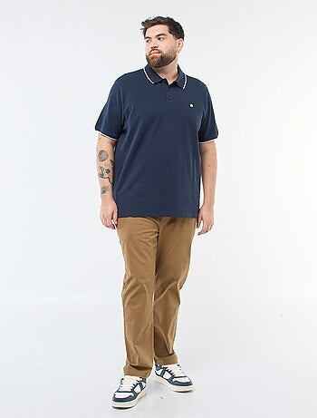 Katoenen polo met contrasterende details