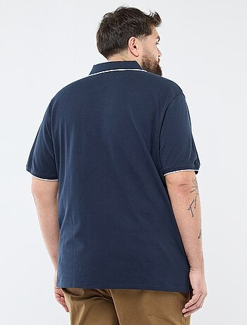 Katoenen polo met contrasterende details