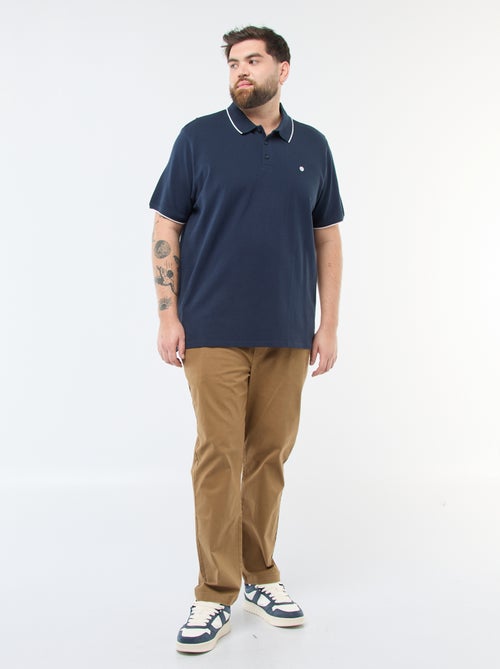 Katoenen polo met contrasterende details - Kiabi