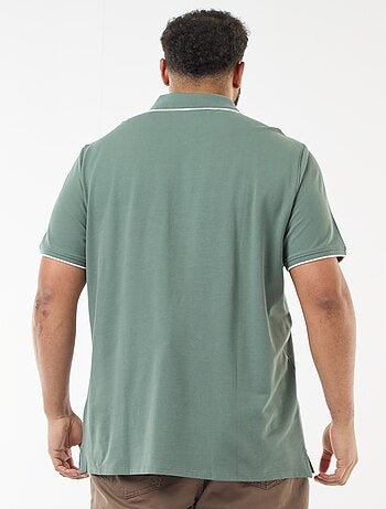 Katoenen polo met contrasterende details