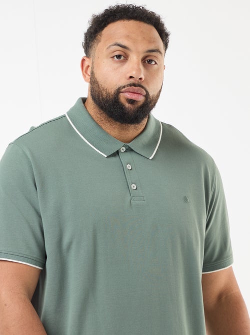 Katoenen polo met contrasterende details - Kiabi