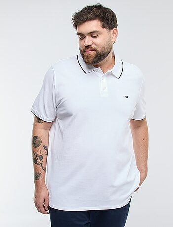 Katoenen polo met contrasterende details