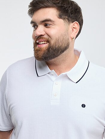 Katoenen polo met contrasterende details