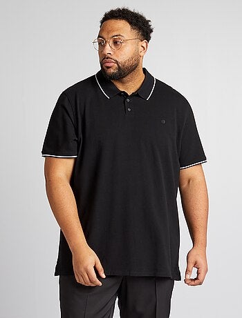 Katoenen polo met contrasterende details