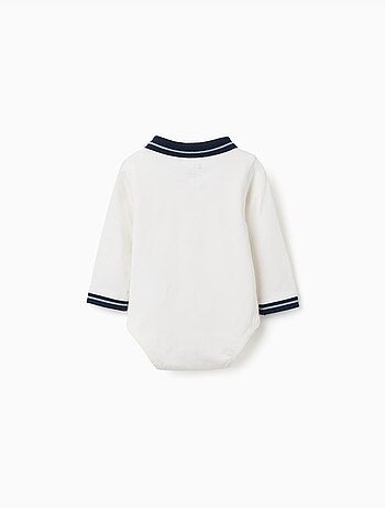 Katoenen polobody met contrasterende kraag
