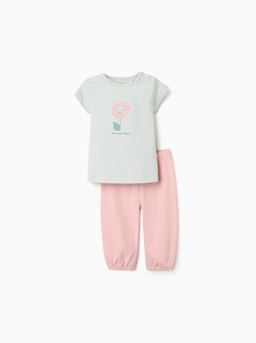 Katoenen pyjama met bloemenprint - Kiabi
