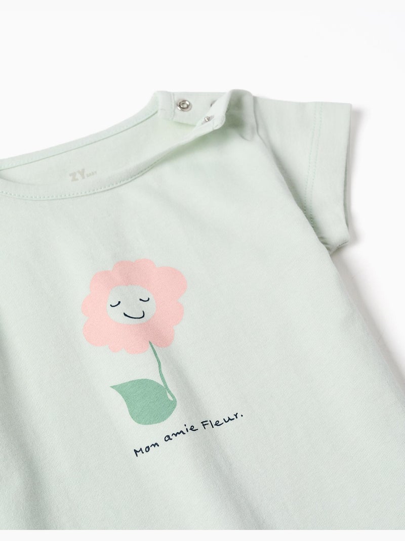 Katoenen pyjama met bloemenprint Groen - Kiabi