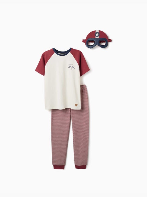 Katoenen pyjama met korte mouwen en gewatteerd masker - Kiabi Katoenen pyjama met korte mouwen en gewatteerd masker - Kiabi