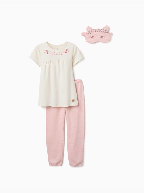 Katoenen pyjama met korte mouwen en gewatteerd masker - Kiabi Katoenen pyjama met korte mouwen en gewatteerd masker - Kiabi