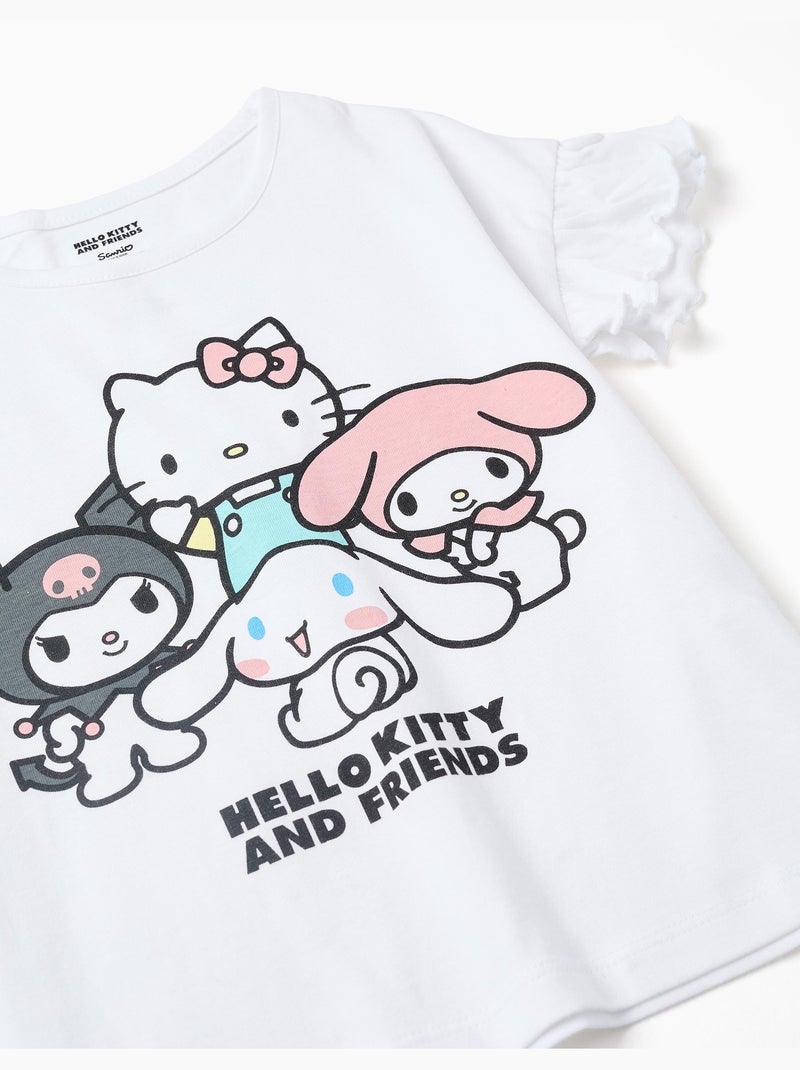Katoenen pyjama met korte mouwen en Hello Kitty-print Wit - Kiabi