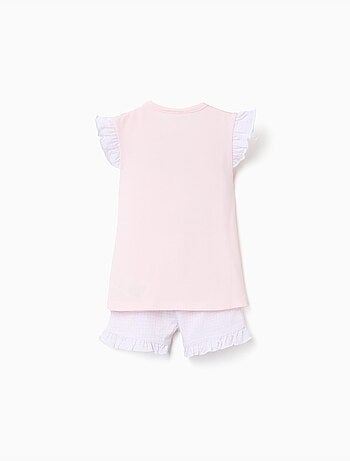 Katoenen pyjama met korte mouwen en stitch-print