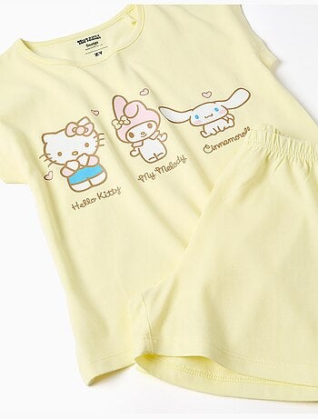 Katoenen pyjama met korte mouwen met hello kitty print