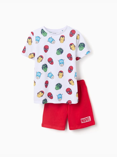 Katoenen pyjama met korte mouwen met marvel prints - Kiabi