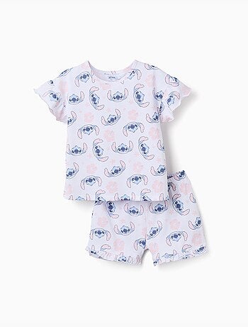 Katoenen pyjama met korte mouwen met stitch-motief