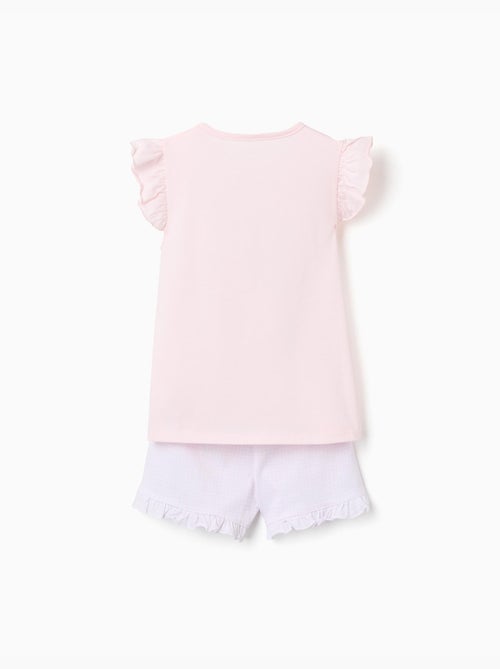 Katoenen pyjama met korte mouwen met stitch-print - Kiabi