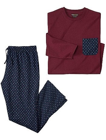 Katoenen pyjama met stijlvol motief - ATLAS FOR MEN