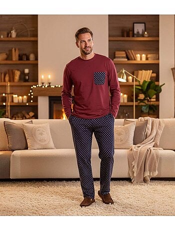 Katoenen pyjama met stijlvol motief - ATLAS FOR MEN