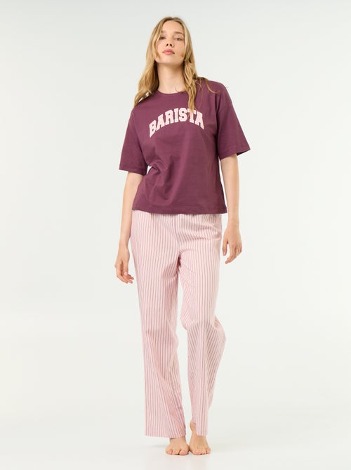 Katoenen pyjamaset - T-shirt + broek - Kiabi Katoenen pyjamaset - T-shirt + broek - Kiabi