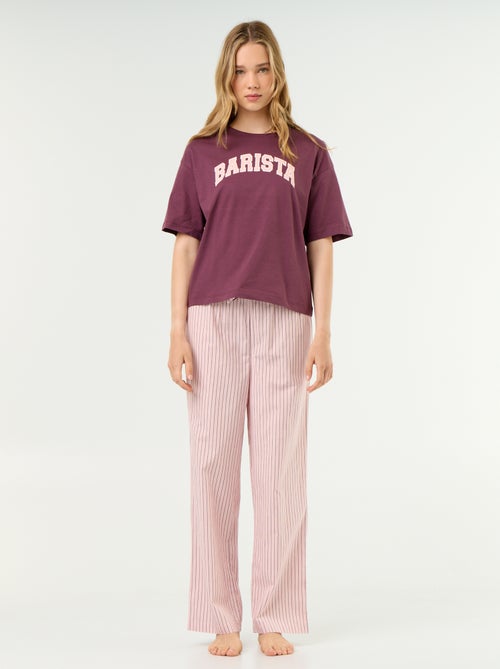 Katoenen pyjamaset - T-shirt + broek - Kiabi Katoenen pyjamaset - T-shirt + broek - Kiabi