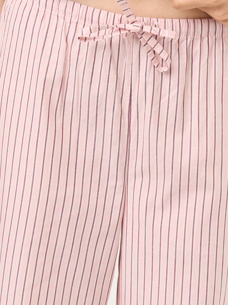 Katoenen pyjamaset - T-shirt + broek Blauw - Kiabi