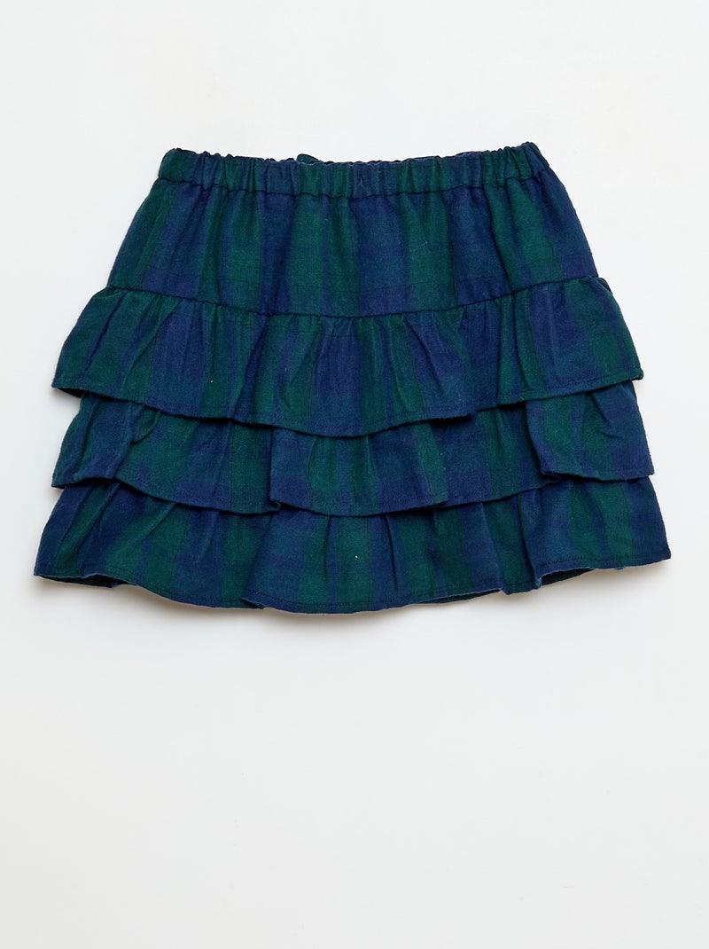 Katoenen rok met ruitjes Groen - Kiabi