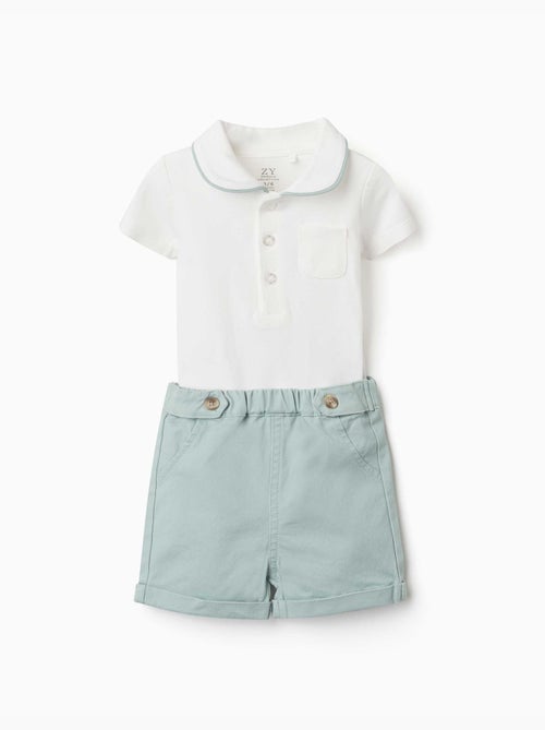 Katoenen rompertje en shortset - Kiabi Katoenen rompertje en shortset - Kiabi