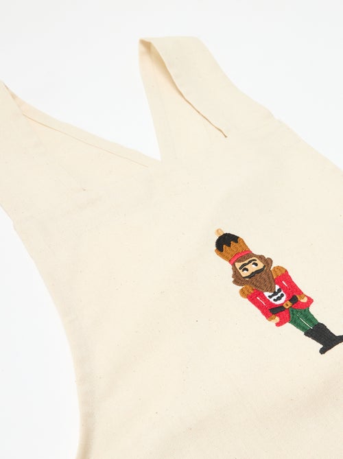 Katoenen schort met kerstprint voor volwassenen 94x69 cm - Kiabi