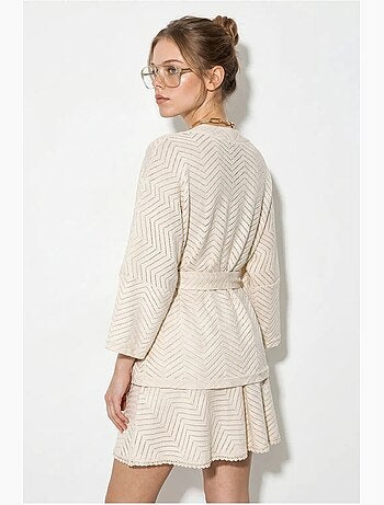 Katoenen set met blouse en rok, geometrische print lucci