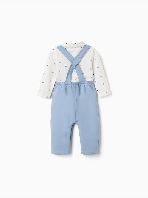 Katoenen set met rompertje en jumpsuit - Kiabi