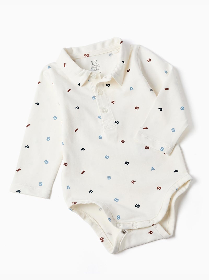 Katoenen set met rompertje en jumpsuit Lichtblauw - Kiabi